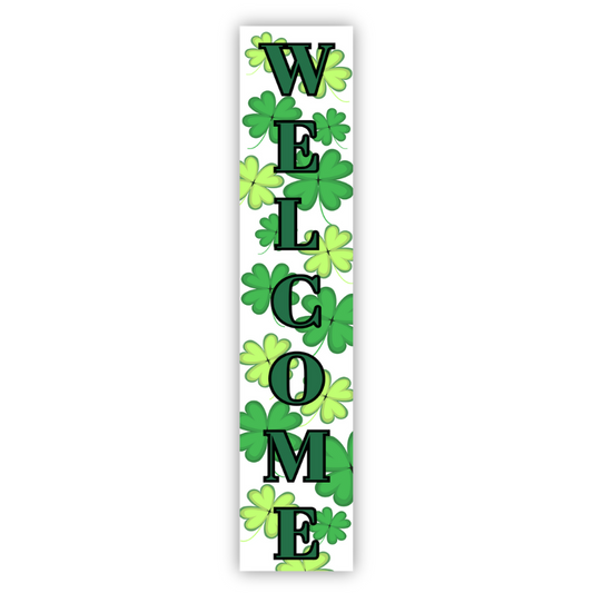 Welcome Four Leaf Clover Porch Board