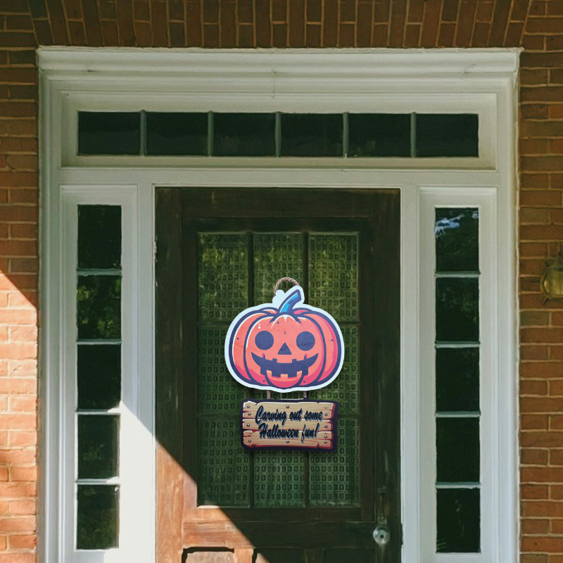 Pumpkin Cut-Out Door Hanger