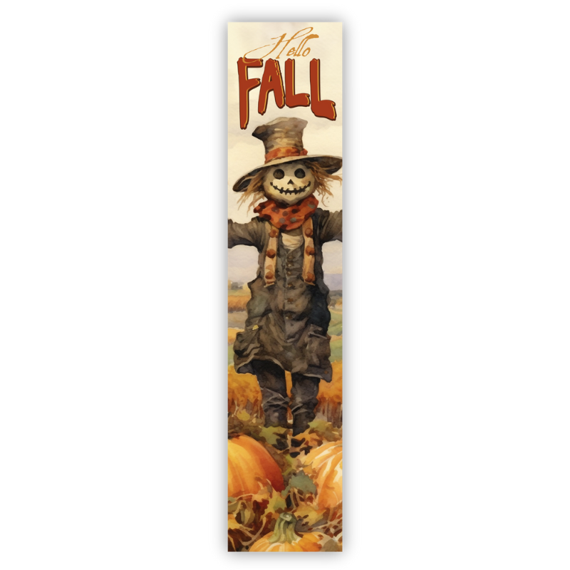 Hello Fall Spooky Scarecrow Porch Board