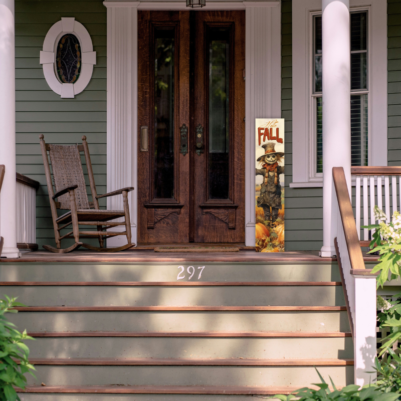 Hello Fall Spooky Scarecrow Porch Board