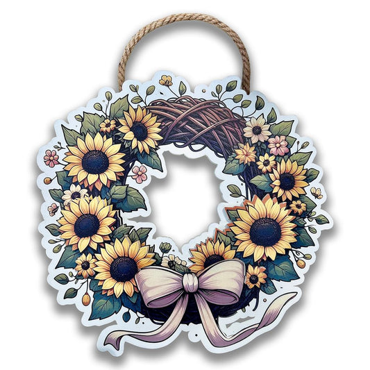 Sunflower Wreath Cut-Out Door Hanger