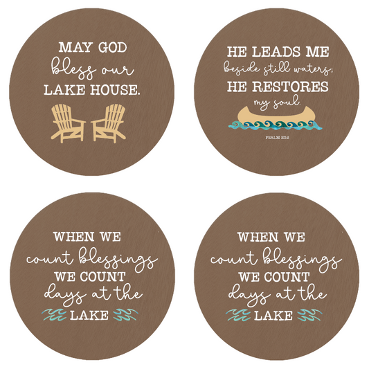 Lake Life Coasters 4 Pack Set 4