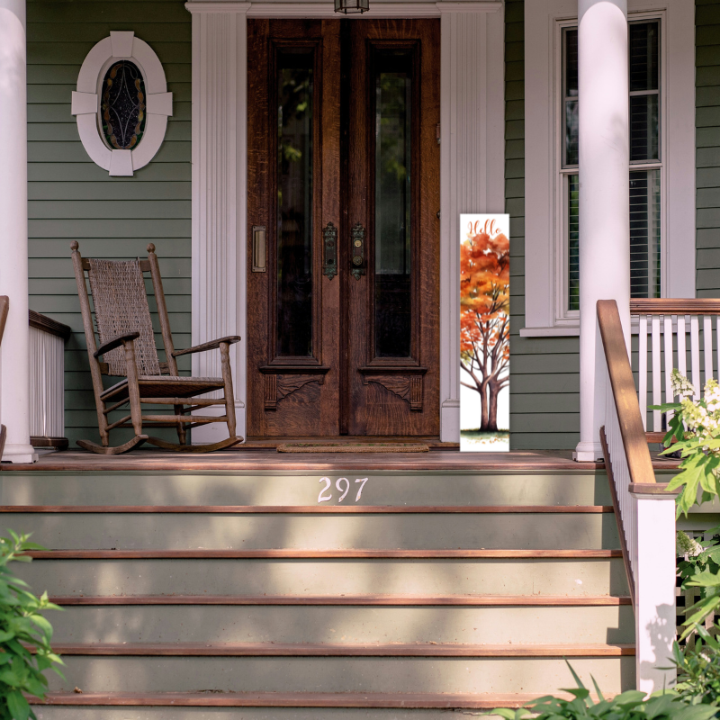 Hello Fall Tree Porch Board