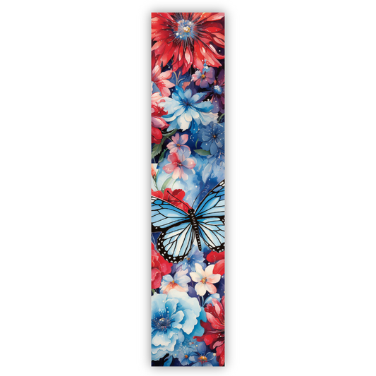 Red and Blue Floral Porch Board