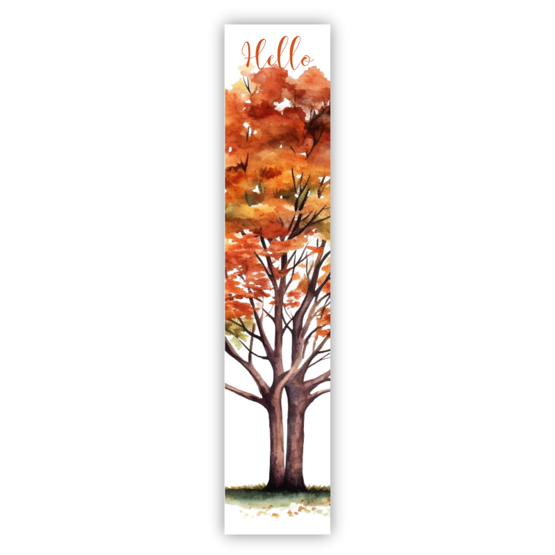 Hello Fall Tree Porch Board