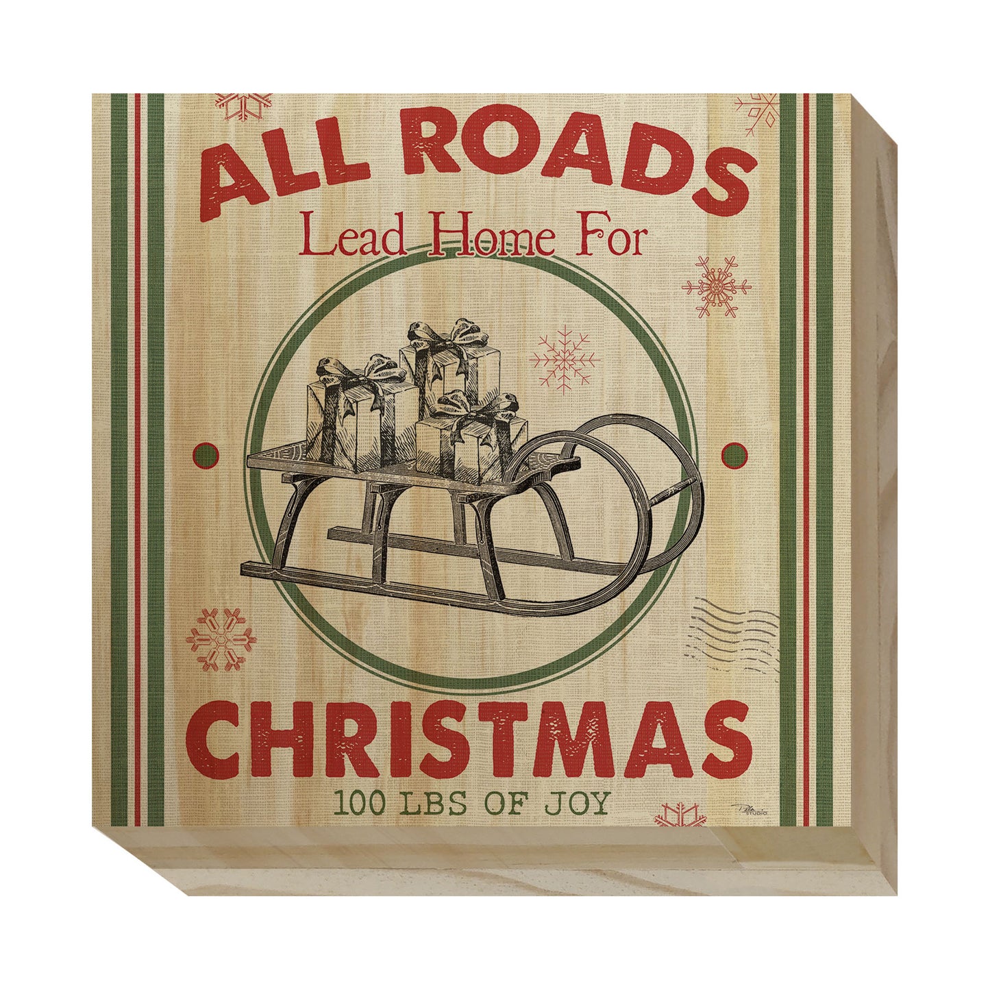 Vintage Christmas Wood Blocks