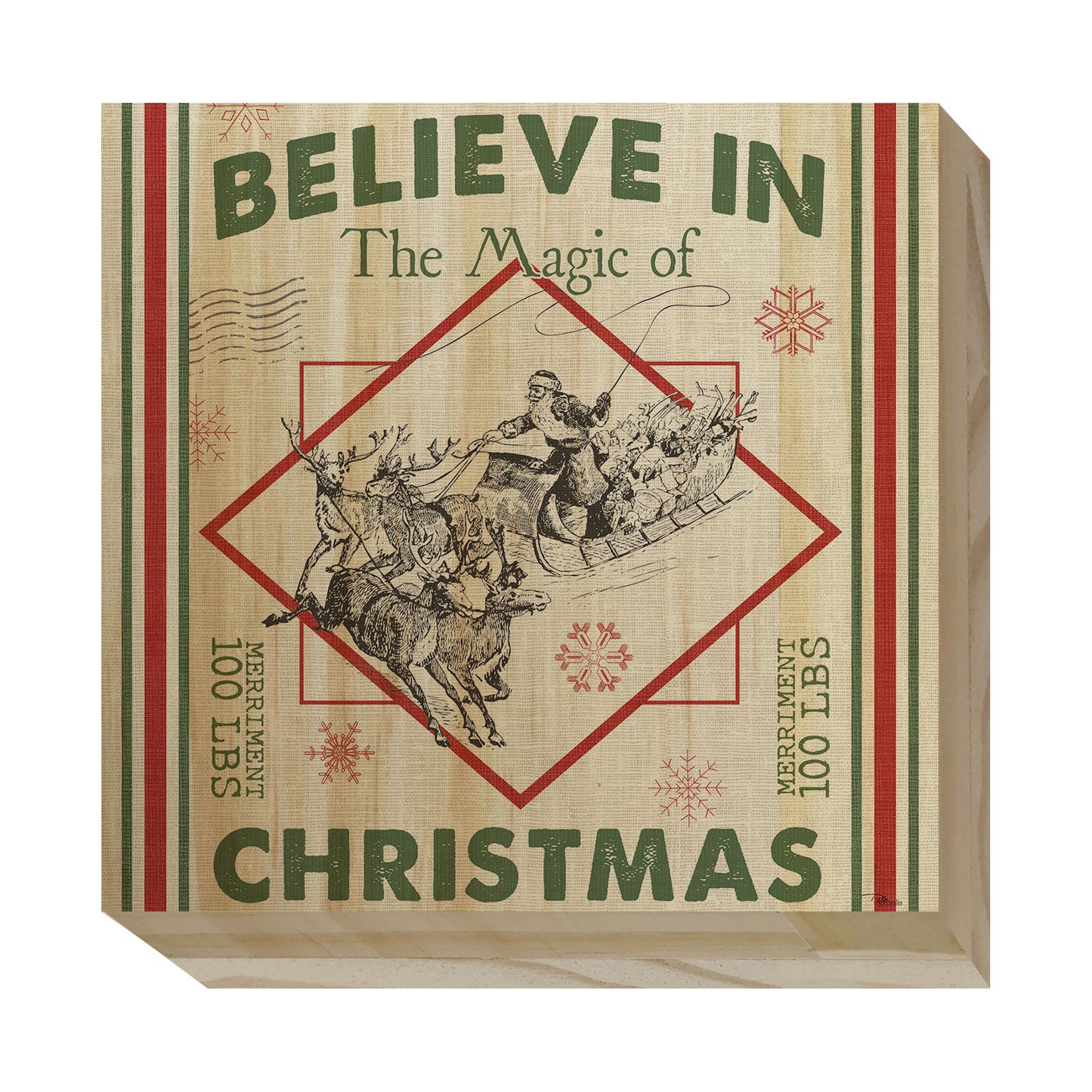 Vintage Christmas Wood Blocks