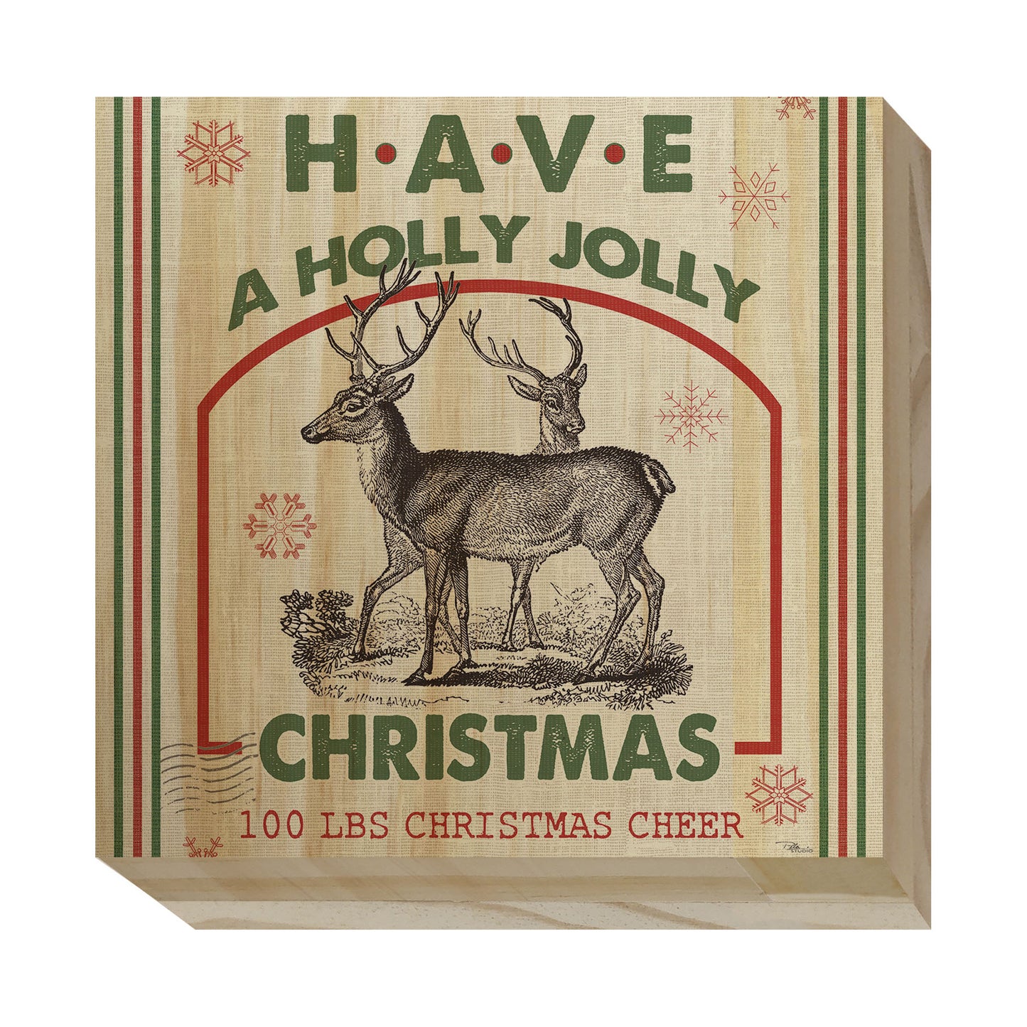 Vintage Christmas Wood Blocks