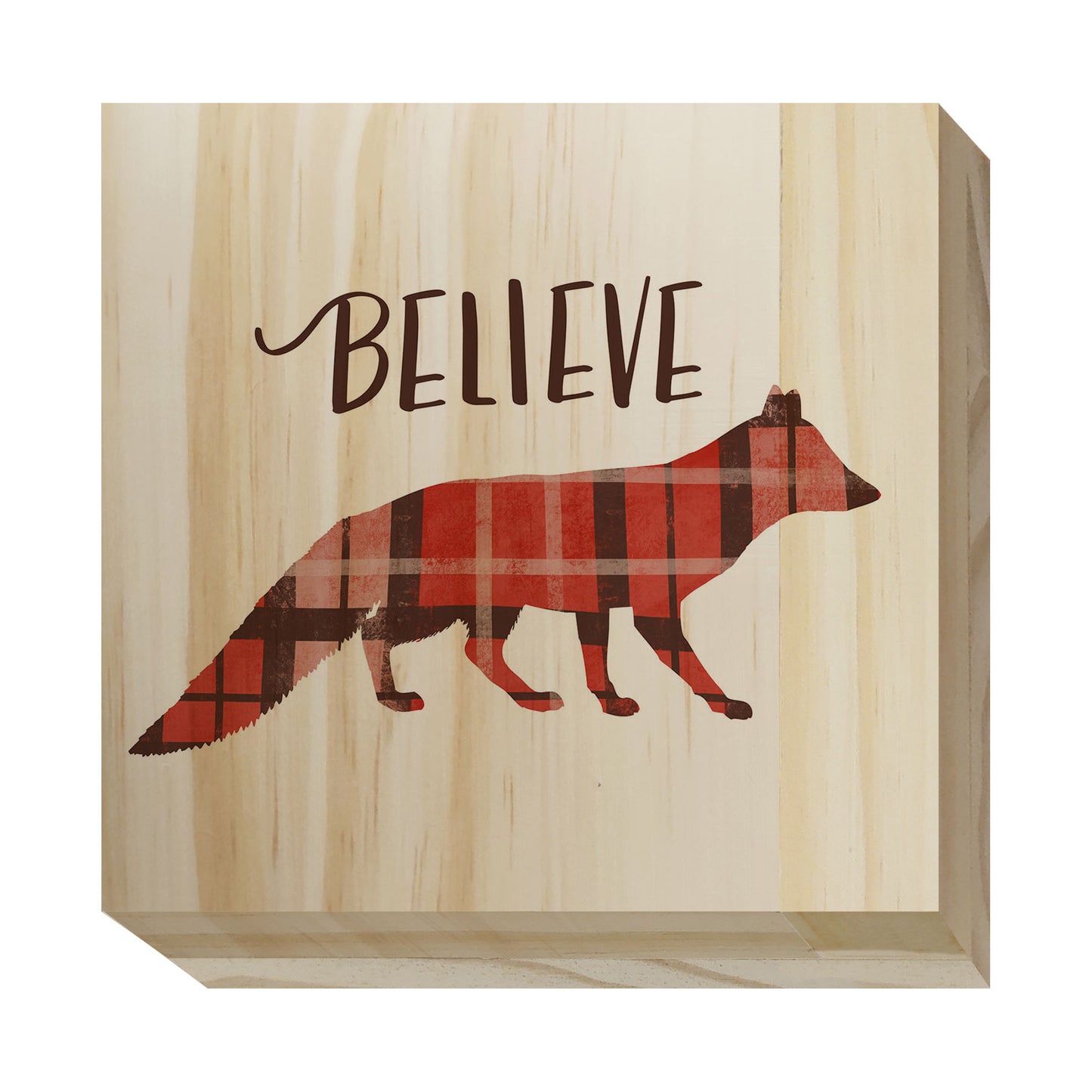 Plaid Animals Wood Blocks