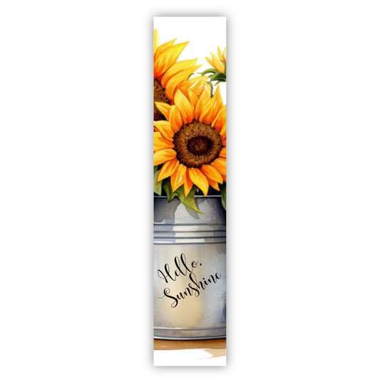 Hello Sunshine Sunflower Bucket Porch Board