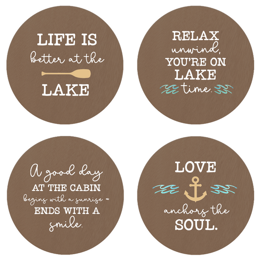 Lake Life Coasters 4 Pack Set 2