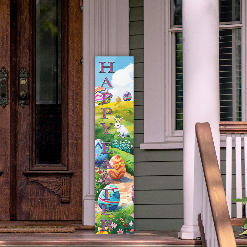 Happy Easter Egg Hunt Porch Board