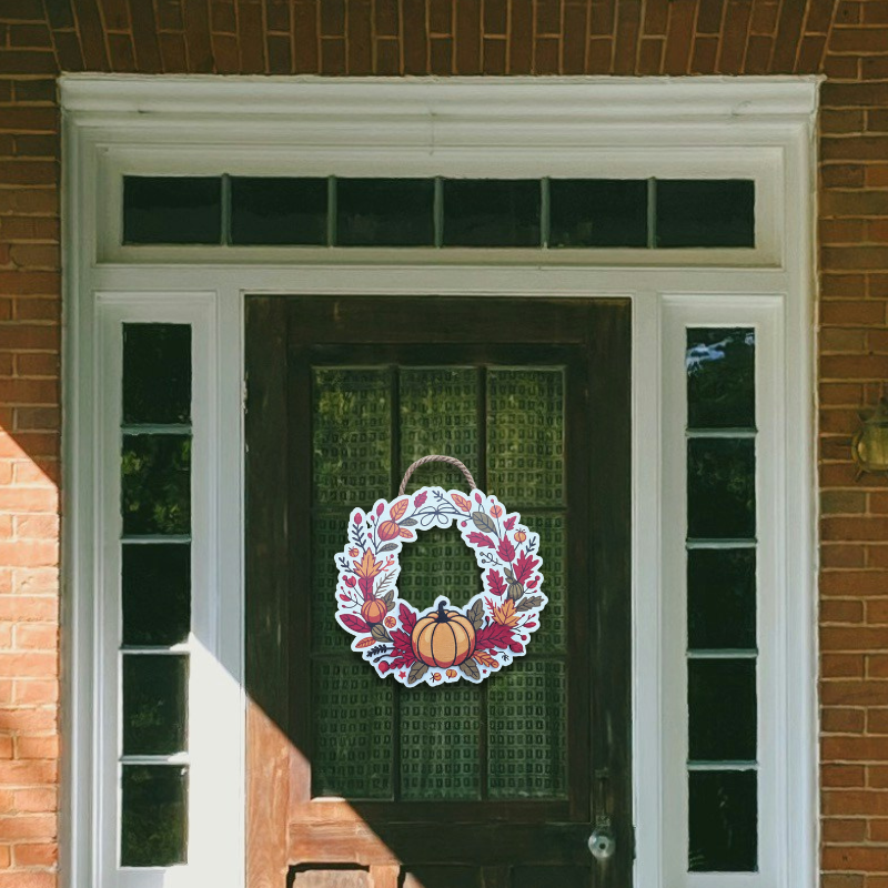 Fall Wreath Cut-Out Door Hanger